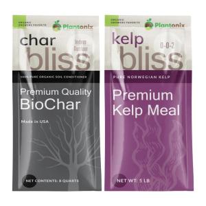 imageChar Bliss 8 Qts  Kelp Bliss 5lbs  Kelp Meal Organic Fertilizer ampamp Organic Biochar for Plants  Biochar Soil Amendment  Charcoal for Plants  Organic Kelp Fertilizer for Plants  Kelp for Plants