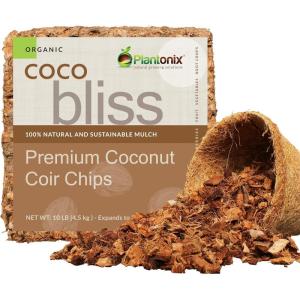 imageCoco Bliss 10lbs  Organic Coco Coir for Plants  OMRIListed Coco Coir Brick for Garden Soil ampamp Potting Mixes  Coconut Fiber Substrate Mixes with Potting Soil for Indoor Plants ampamp Outdoor PlantsCoco Chips 10lbs