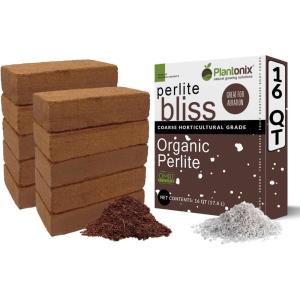 imageCoco Bliss 650gm Bricks 10Pack  Perlite Bliss 16 Qts  Coco Coir Bricks ampamp Organic Perlite for Plants  Coco Coir Perlite Mix  Organic Coco Coir for Plants  Coconut Coir Bulk Garden Soil Mix