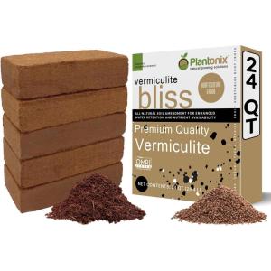 imageCoco Bliss 650gm Bricks 5Pack  Vermiculite Bliss 24 Qts  Organic Coco Coir ampamp Fine Vermiculite for Plants  Compressed Coco Coir Bricks  OMRIListed Coco Coir for Plants Herbs ampamp Gardens
