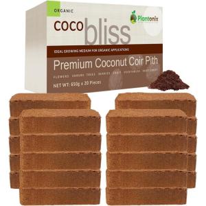 imageCoco Coir 650gm Bricks  Worm Castings  Mycorrhizal Inoculant  Neem Meal Fertilizer  Organic Biochar for Plants  All Natural Soil Amendments for Plants  Organic Coco Coir for Plants ampamp GardeningCoco Coir 650gm 20 Bricks