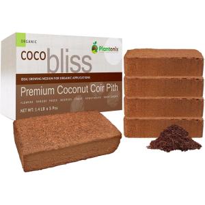 imageCoco Coir 650gm Bricks  Worm Castings  Mycorrhizal Inoculant  Neem Meal Fertilizer  Organic Biochar for Plants  All Natural Soil Amendments for Plants  Organic Coco Coir for Plants ampamp GardeningCoco Coir 650gm 5 Bricks