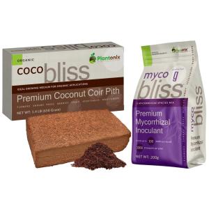 imageCoco Coir Brick 650gms  Myco Bliss Granular 200 g  Organic Coco Coir for Plants ampamp Mycorrhizae for Plants  Mycorrhizal Fungi Inoculant  Coconut Coir for Gardening  Garden Soil Potting Soil Mix