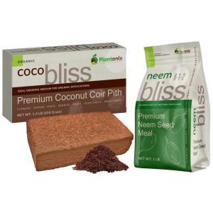 imageCoco Coir Brick 650gms  Neem Bliss 1lb  Organic Coco Coir for Plants ampamp Neem Cake for Plants  Cocopeat Coconut Coir Bricks  Neem Seed Meal  Neem Meal Fertilizer  Garden Soil Potting Soil Mix