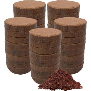 imageCoco Coir Discs 35mm 50Pack  Organic Coconut Coir Seed Starting Discs  Coconut Fiber Seedling Soil for House Plants ampamp Indoor Plants  Organic Coco Coir for Potting Mix50MM 50PACK
