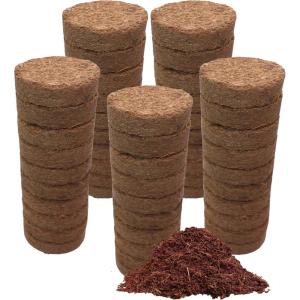 imageCoco Coir Discs 35mm 50Pack  Organic Coconut Coir Seed Starting Discs  Coconut Fiber Seedling Soil for House Plants ampamp Indoor Plants  Organic Coco Coir for Potting Mix35MM 50PACK