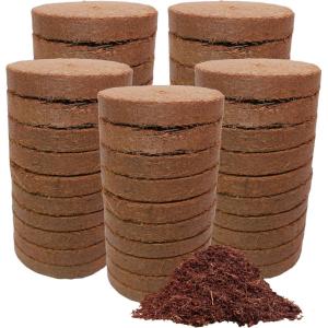 imageCoco Coir Discs 35mm 50Pack  Organic Coconut Coir Seed Starting Discs  Coconut Fiber Seedling Soil for House Plants ampamp Indoor Plants  Organic Coco Coir for Potting Mix80MM 50PACK