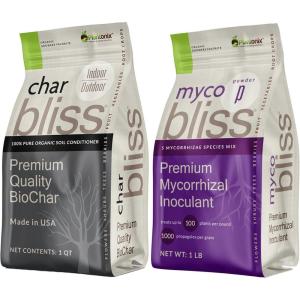imageMyco Bliss Powder 1lb  Char Bliss 1 Qt  Mycorrhizal Fungi Inoculant ampamp Organic Biochar for Plants  Mycorrhizal Inoculant  Mycorrhizae for Plants  Biochar Soil Amendment  Charcoal for Plants