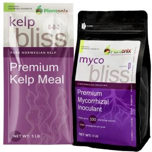 imageMyco Bliss Powder 5lbs  Kelp Bliss 5lbs  Mycorrhizal Inoculant ampamp Kelp Meal Fertilizer for Plants  Mycorrhizal Rooting Powder with 5 HighPerforming Strains  Natural Kelp Fertilizer for Plants