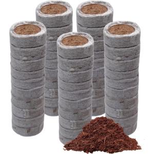 imageNetted Coco Coir Discs 35mm 50Pack  Coconut Coir Seed Starting Discs  Coconut Fiber Seedling Soil for House Plants Potting Soil ampamp Indoor Plants  Organic Coco Coir for Plants ampamp Potting Mix30MM 50PACK