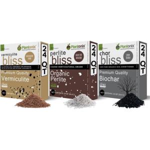 imagePerlite Bliss 24 Qts  Vermiculite Bliss 24 Qts  Char Bliss 24 Qts  Organic Perlite for Plants  Fine Vermiculite for Gardening  Biochar Horticultural Charcoal  Bulk Soil Amendments