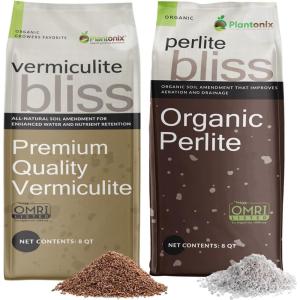 imagePerlite Bliss 8 Qts  Vermiculite Bliss 8 Qts  Organic Perlite for Plants ampamp Vermiculite for Gardening  Horticultural Perlite Soil Amendment  Fine Grade Vermiculite for Plants ampamp Potting Soil