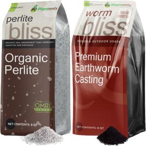 imagePerlite Bliss 8 Qts  Worm Bliss 8 Qts  Organic Perlite for Plants ampamp Worm Castings for Plants  Earthworm Castings Organic Worm Fertilizer  Horticultural Perlite for Gardening ampamp Potting Soil
