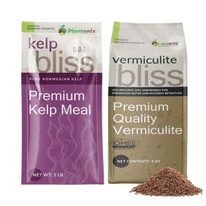 imageVermiculite Bliss 8 Qts  Kelp Bliss 5lbs  Vermiculite for Gardening ampamp Kelp Meal Organic Fertilizer  Fine Vermiculite for Plants  Kelp Fertilizer for Plants  Garden Soil ampamp Potting Soil Mix