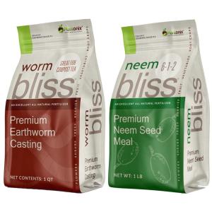 imageWorm Bliss 1 Qt  Neem Bliss 1lb  Organic Worm Castings for Plants ampamp Neem Cake for Plants  Neem Seed Meal  Neem Meal Fertilizer  Neem Powder for Plants  Earthworm Castings Organic Fertilizer