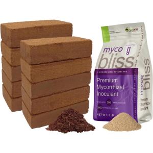 imageCoco Coir 650gm Bricks 10Pack  Myco Bliss Granular 2lbs  Organic Coco Coir for Plants ampamp Mycorrhizal Fungi for Soil  Mycorrhizal Inoculant  Coconut Soil Coconut Coir Bricks  Potting Soil Mix