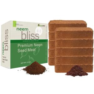 imageCoco Coir 650gm Bricks 10Pack  Neem Bliss 10lbs  Organic Coco Coir for Plants ampamp Neem Cake for Plants  Cocopeat Coconut Coir Bricks  Neem Seed Meal  Neem Meal Fertilizer  Potting Soil Mix