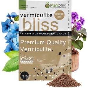 imagePerlite Bliss 1 Cubic Ft  Organic Perlite for Plants  Coarse Perlite Bulk Soil Amendment  Chunky Perlite for Plants Potting Soil Garden Soil ampamp Coco Coir  Horticultural Perlite for GardeningVermiculite 1 Cubic Ft