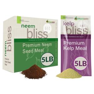 imageNeem Bliss 5lbs  Kelp Meal 5lbs  Kelp Meal Organic Fertilizer amp Neem Cake for Plants  Kelp Fertilizer for Plants  Neem Seed Meal Fertilizer  Natural Plant Food Rich in Vitamins amp Nutrients